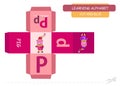 ÃÂ¡ut and glue the cube: Letter P. Educational game for kids. Cute zoo alphabet a-z in vector for children. Letter P